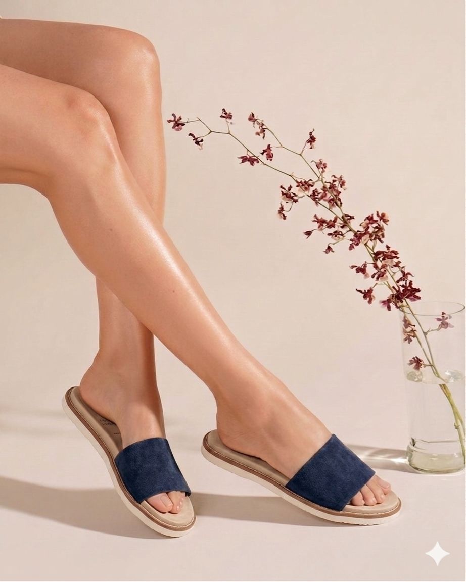Sandales Suede Daim Bleu Femme image 8