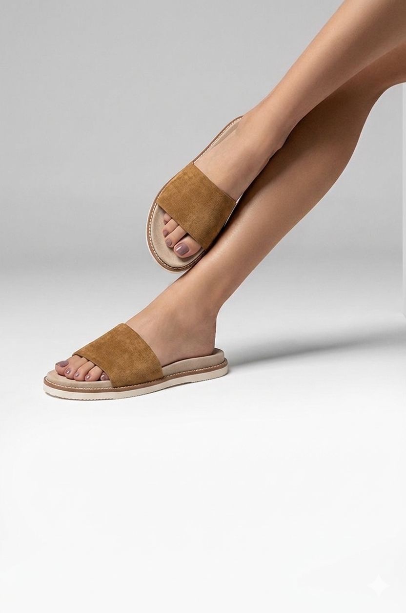 Sandales Suede Daim Camel Femme image 6