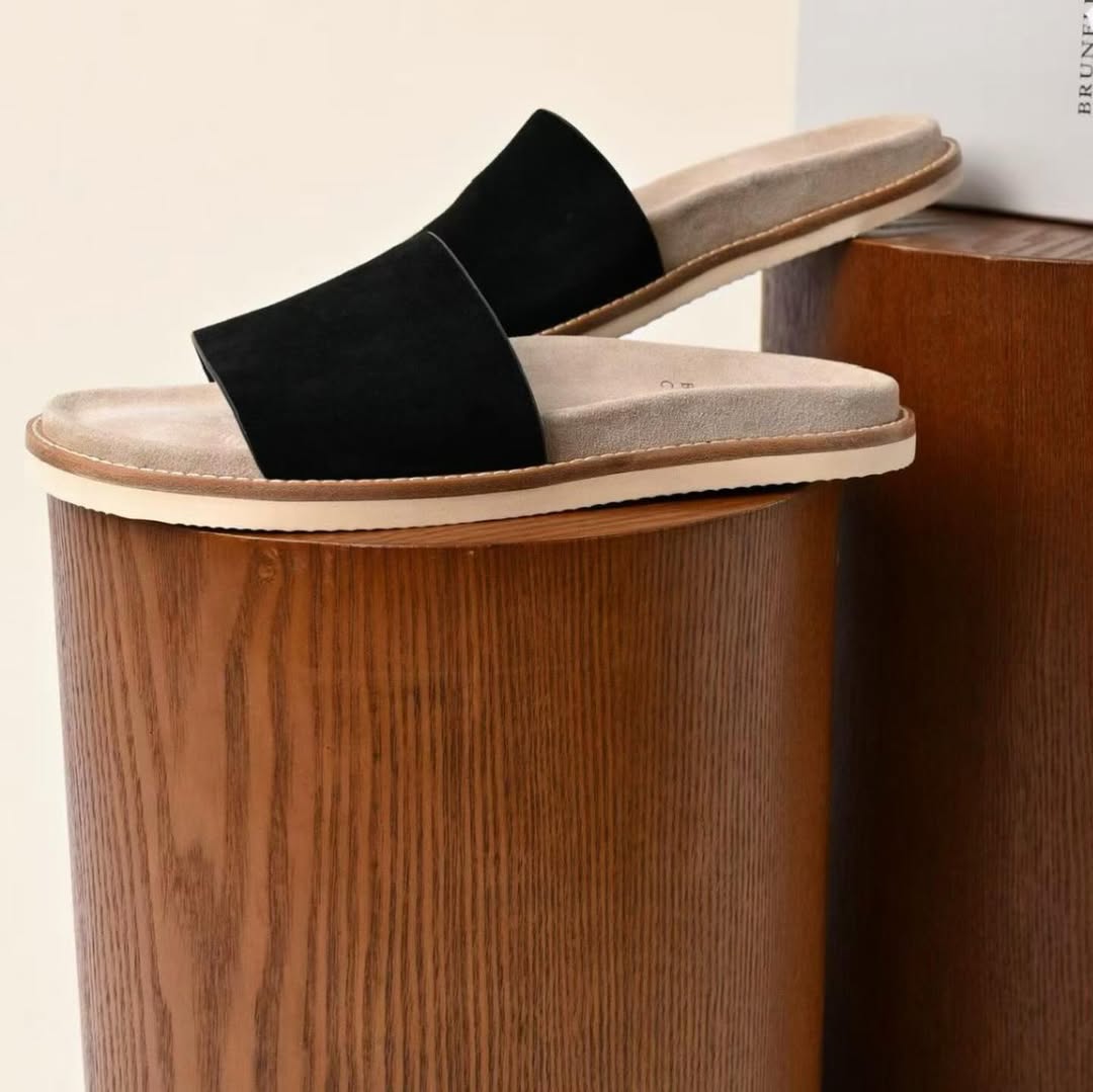 Sandales Suede Daim Noir Femme