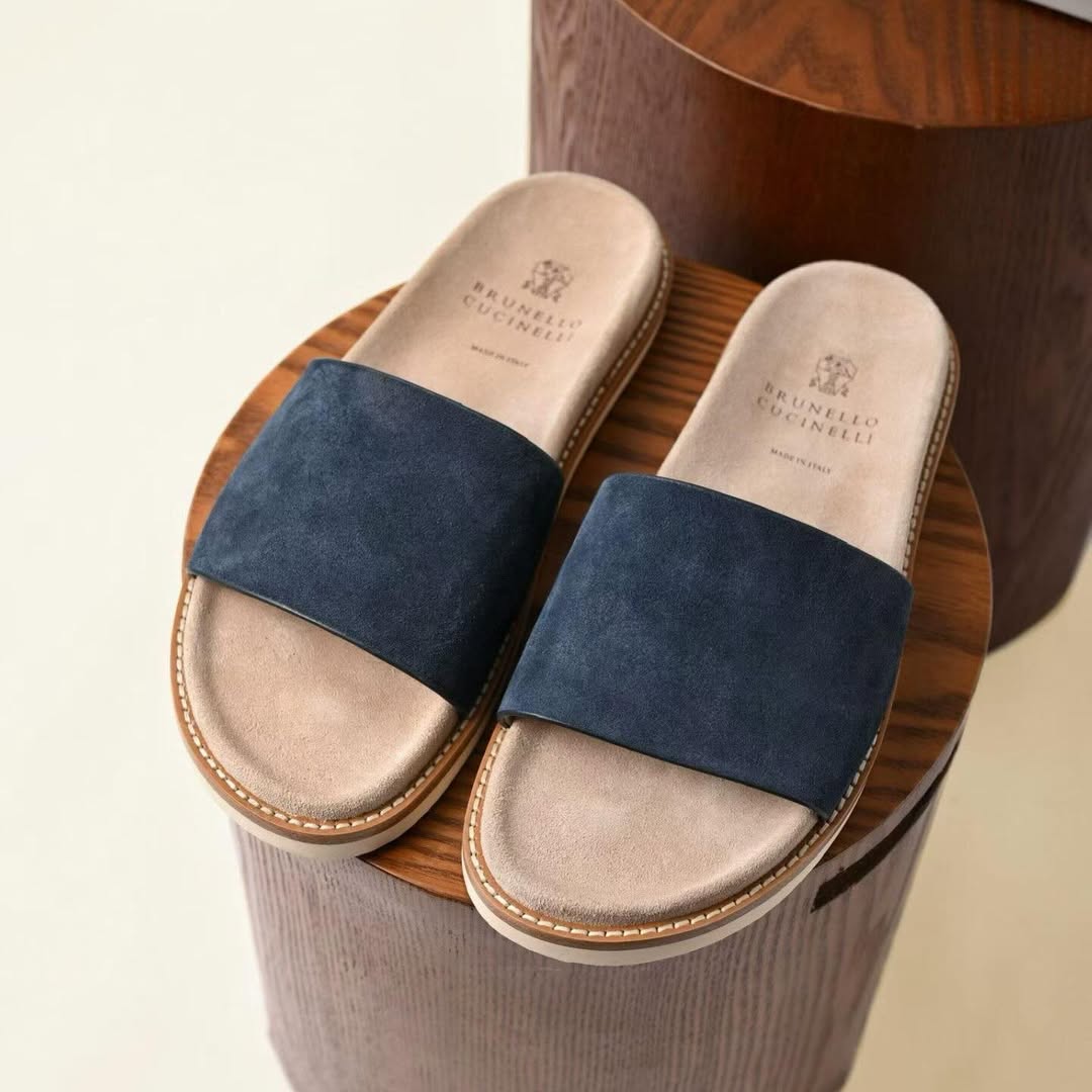 Sandales Suede Daim Bleu