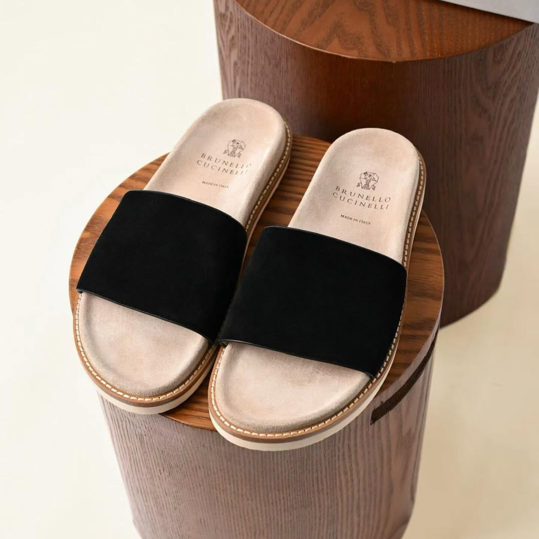 Sandales Suede Daim Noir Femme